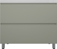 Style Line Тумба под раковину Манхэттен 100 Plus эмаль олива матовая – фотография-1